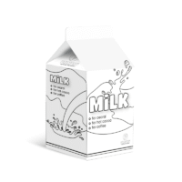 MILK – pudełko-kolorowanka do złożenia – mleko po angielsku – PDF do pobrania