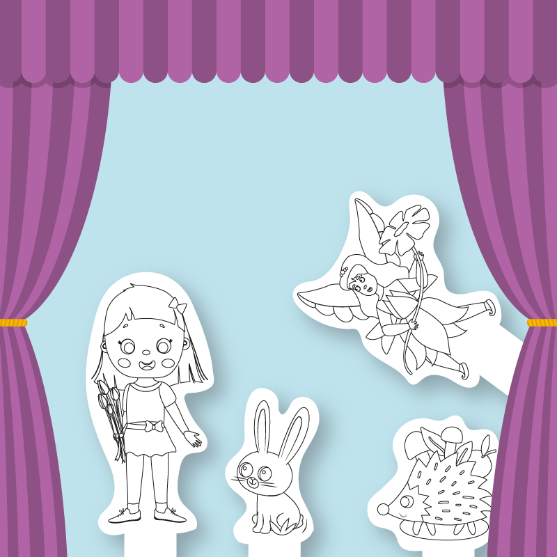 TEATRZYK KUKIEŁKOWY - kolorowanka - "Ogródek Przyjaźni" - PDF do pobrania