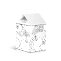 APPLE JUICE – pudełko-kolorowanka do złożenia – sok jabłkowy po angielsku – PDF do pobrania