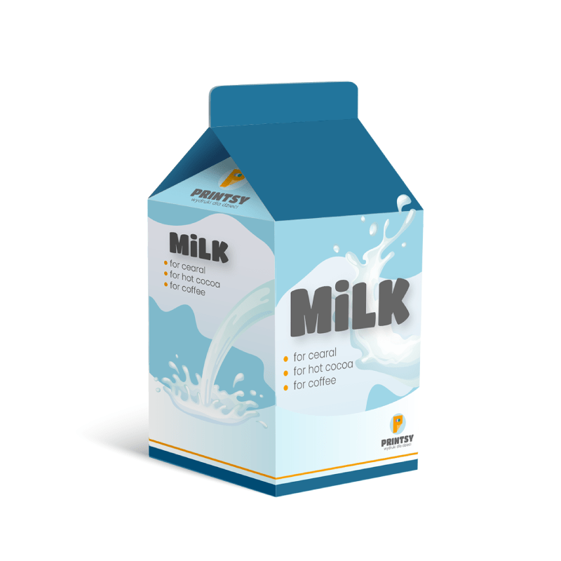 MILK - pudełko do złożenia - mleko po angielsku - PDF do pobrania