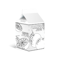 ORANGE JUICE – pudełko-kolorowanka do złożenia – sok pomarańczowy po angielsku – PDF do pobrania