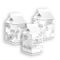 ZESTAW napojów po ANGIELSKU: juices, milk – 3 pudełka-kolorowanki do złożenia – PDF do pobrania