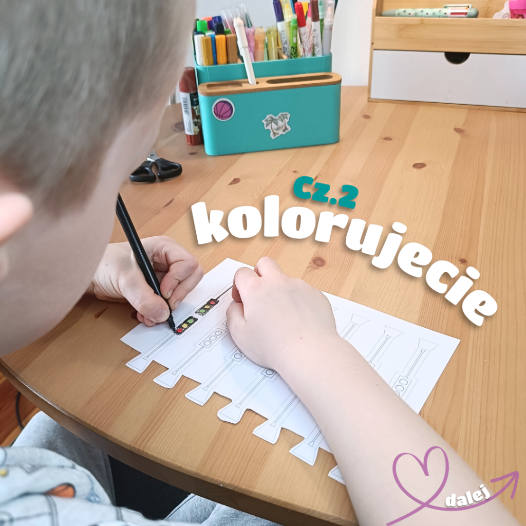 Światła drogowe kolorowanka wycinanka