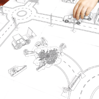 Zestaw “ROBOTY DROGOWE” do Zabawy w miasto – wersja do pokolorowania