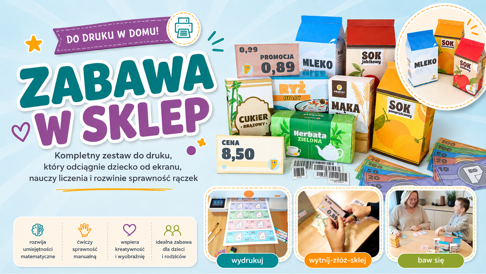 Zabawa w sklep do druku